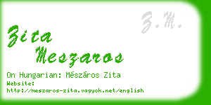 zita meszaros business card