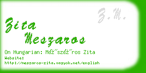 zita meszaros business card